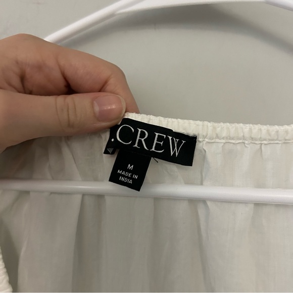 J.Crew V-Neck Smocked-Waist Top in White Lightweight Cotton - Picture 5 of 7